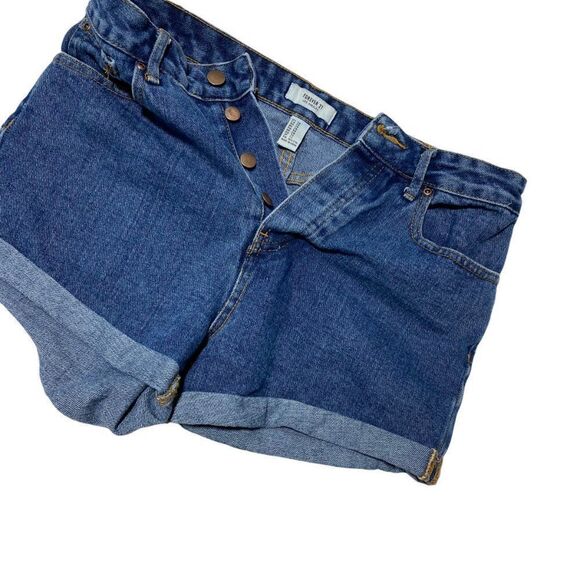 F21 High Waist Rolled Cuff Mom Denim Shorts - Picture 6 of 7